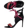 Damen Dsquared2 Sandalen | Sandalen Techno Logopolyester Pvc Ziegenleder Logo Schwarz