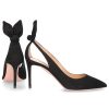 Damen Aquazzura Pumps | Pumps Bow Tie 85 Veloursleder