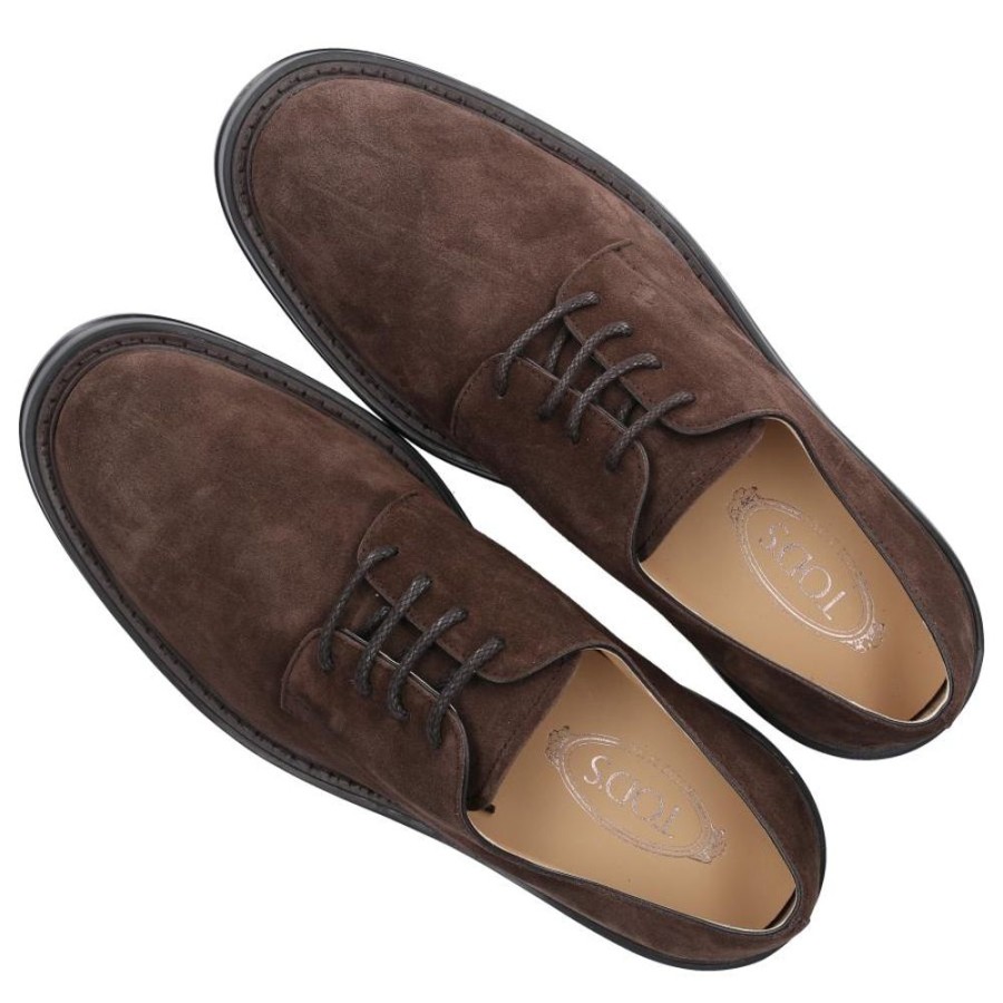 Herren Tod's Businessschuhe | Businessschuhe Derby M61K00 Veloursleder