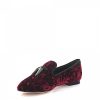 Damen Giuseppe Zanotti Loafer | Loafer Kalbsledersamt Metallverzierung Bordeaux