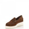 Damen Santoni Loafer | Loaferf54658 Kalbslederveloursleder Braun