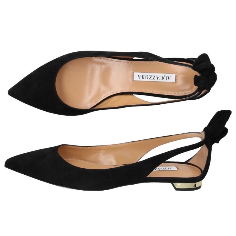 Damen Aquazzura Ballerinas | Ballerinas Bow Tie 05 Veloursleder