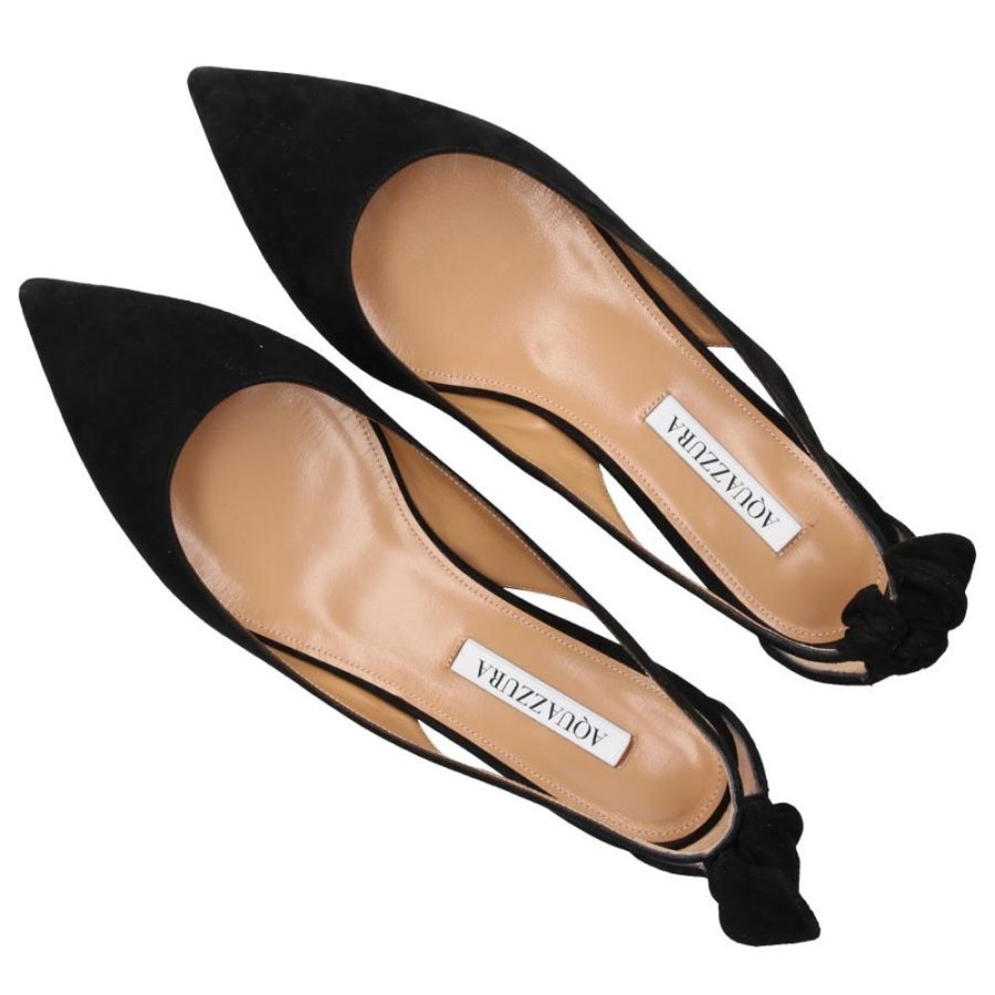 Damen Aquazzura Ballerinas | Ballerinas Bow Tie 05 Veloursleder