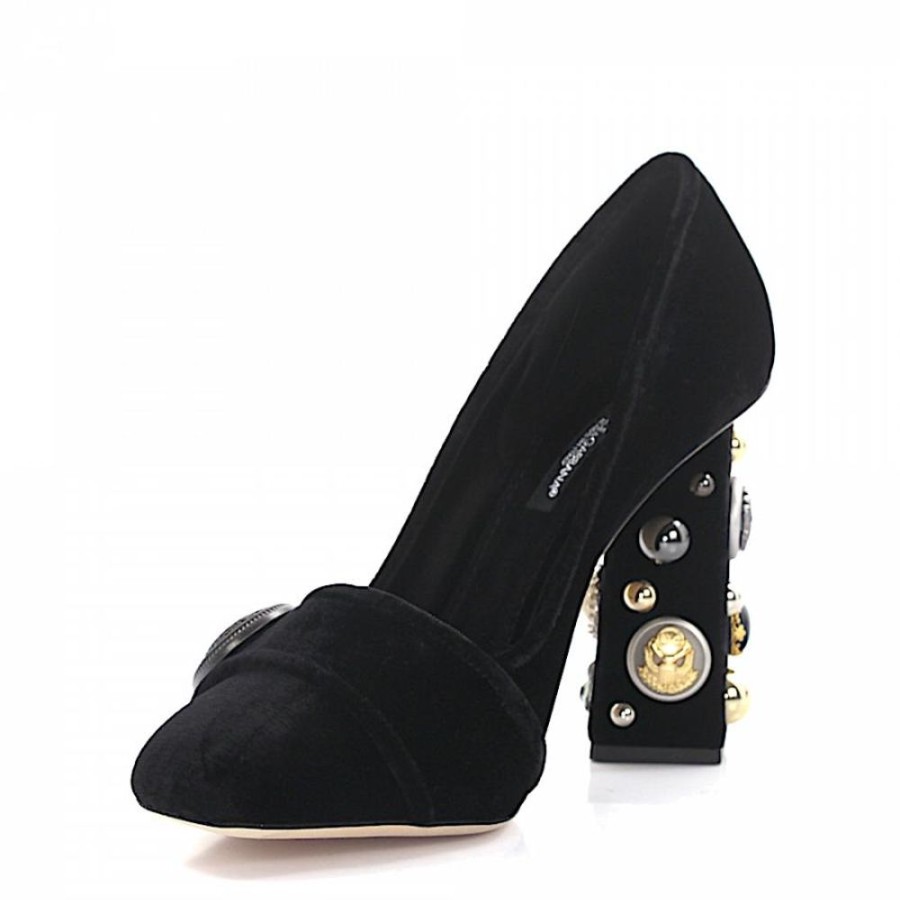 Damen Dolce & Gabbana Pumps | Pumps Jackie Samt Schwarz