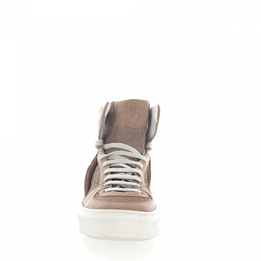 Damen Rossano Bisconti Sneaker | Sneaker Mid Top 2013 Leder Beige Schlangenpragung