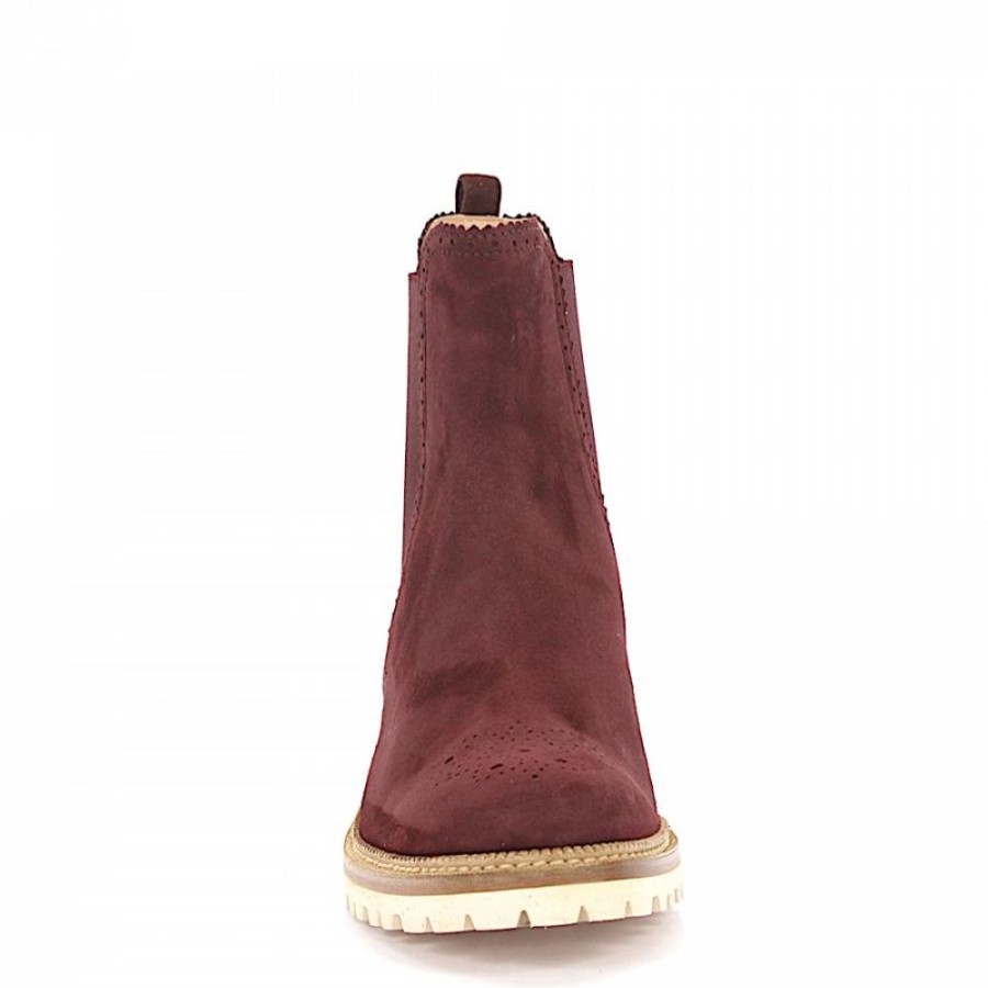 Damen Unützer Stiefeletten | Stiefeletten Lochmuster Bordeaux