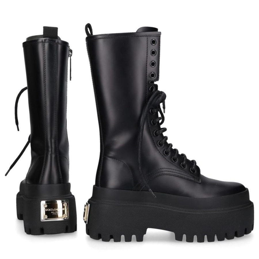 Damen Dolce & Gabbana Stiefel | Plateaustiefel Amphibious Kalbsleder