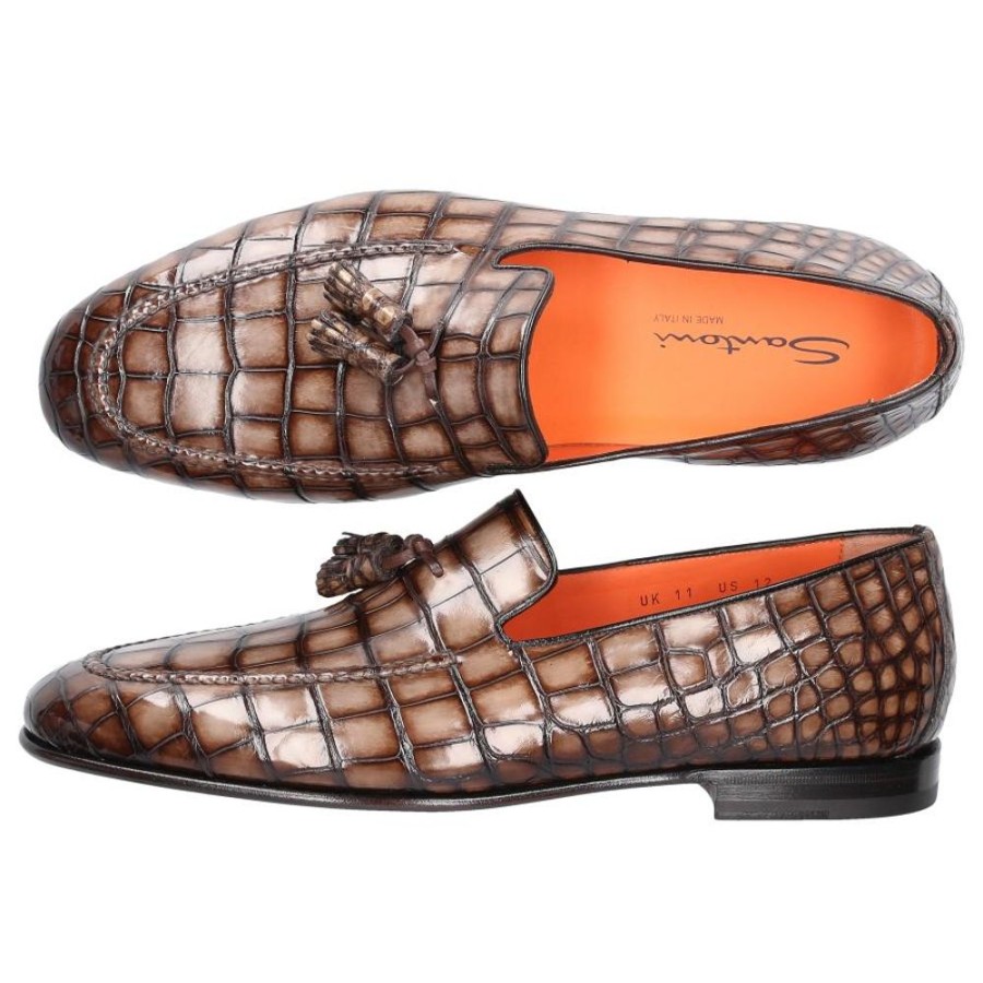 Herren Santoni Loafer | Loafer 15608 Alligatorleder