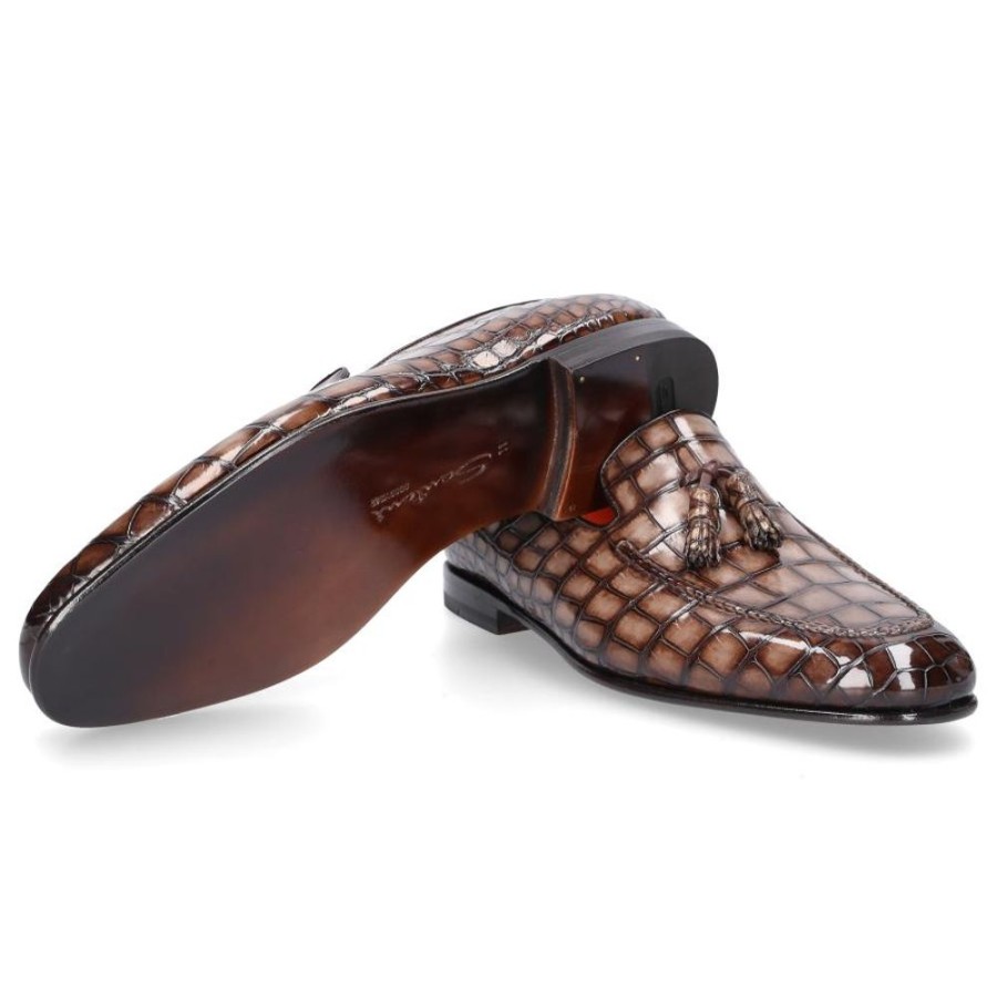 Herren Santoni Loafer | Loafer 15608 Alligatorleder