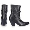 Damen Celine Stiefel | Bikerstiefel Medium Bootzierschnalle Schwarz