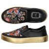 Damen Dior Sneaker | Sneaker Slip On Happy Leder Satin Schwarz Stickerei Pailletten Gold