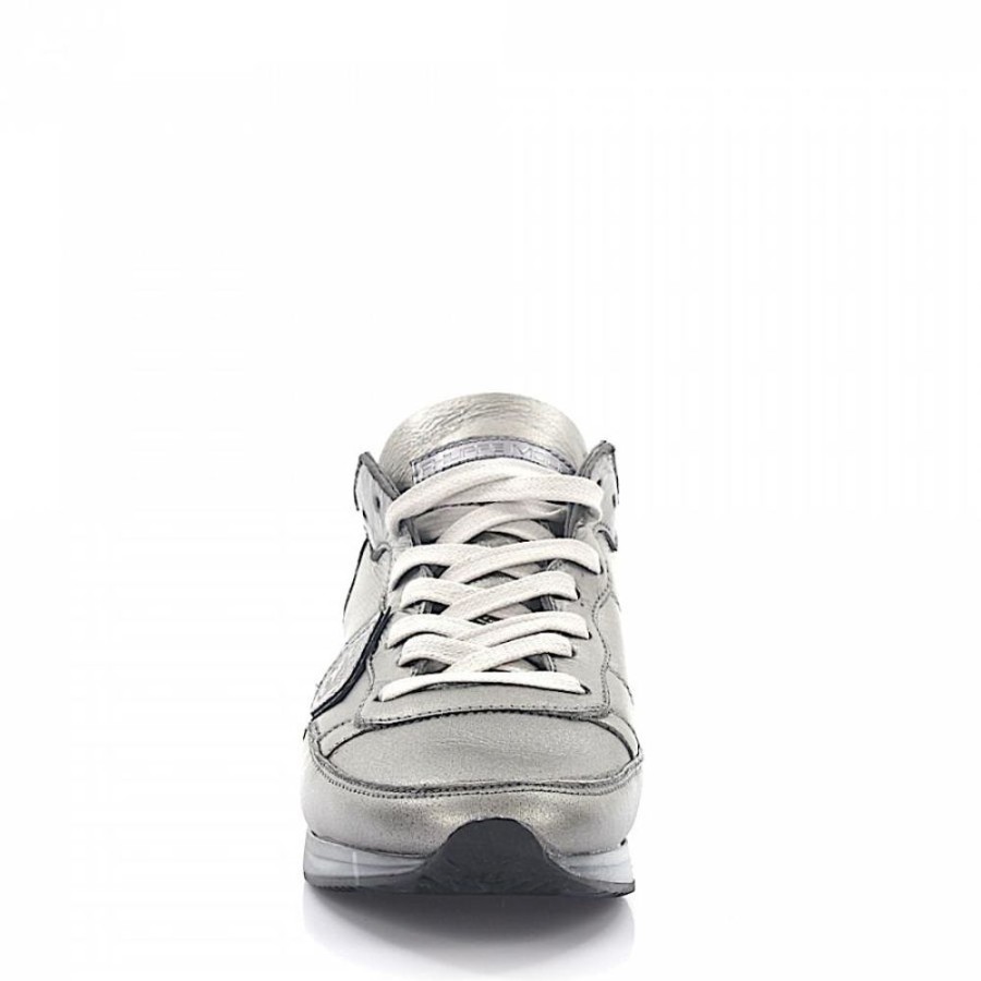 Damen Philippe Model Sneaker | Sneaker Tropez Low Leder Grau Glanzend Lammfell