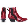 Damen Sergio Rossi Stiefeletten | Chelsea Boots A82880 Nappaleder Pvc Stretch Rot