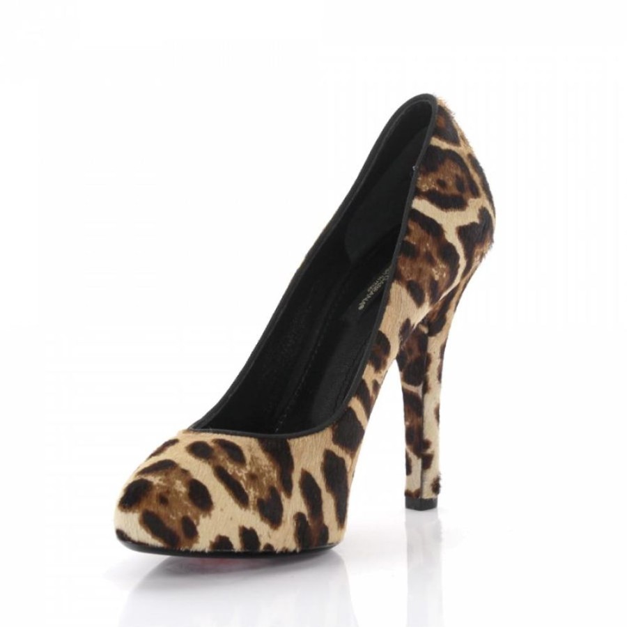 Damen Dolce & Gabbana Pumps | Pumps Kalbslederpony Leo Print Leopard